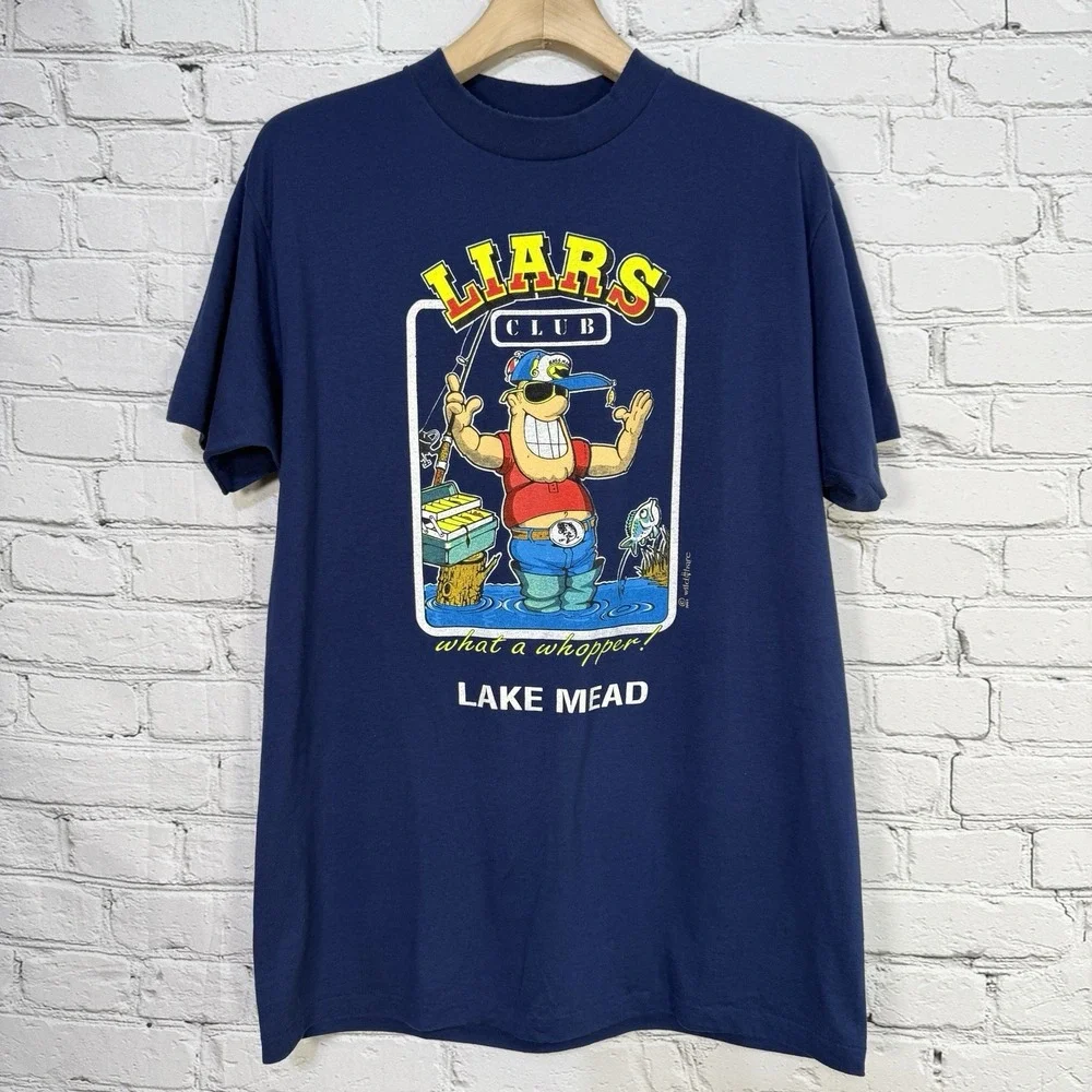 Vintage Liars Club Lake Mead T-Shirt Mens XL 1991 Wild Hare‎ Single Stitch USA